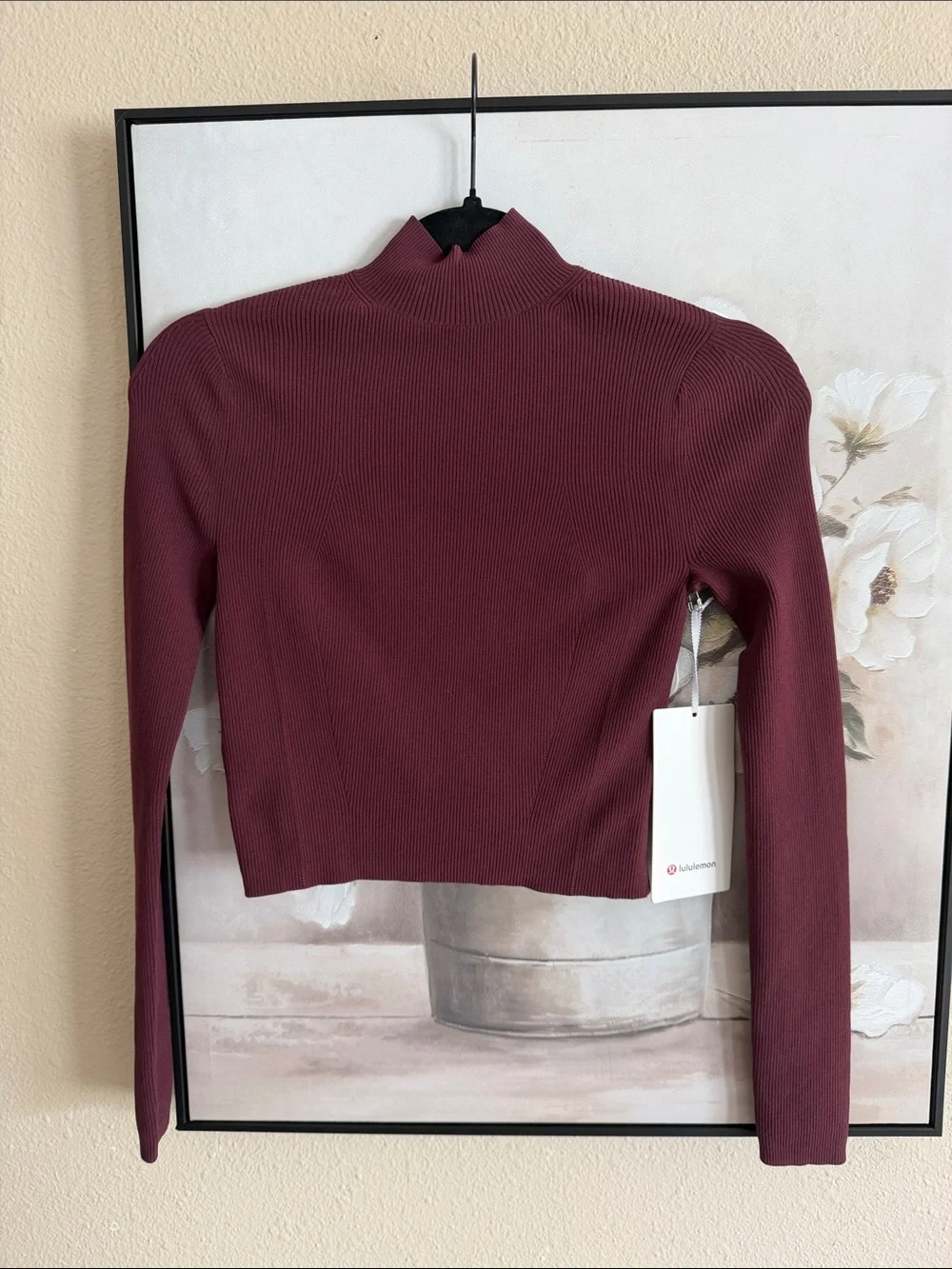 Lululemon Ribbed-Knit Twist-Back Mockneck Sweater